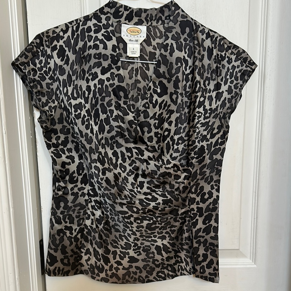 Talbots Petites Leopard Print Women's Blouse